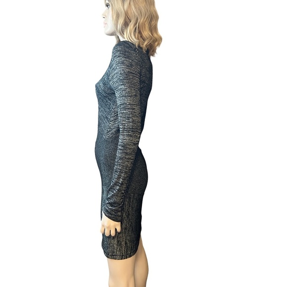Rag & Bone Knot Tonal Blocked Mini Sweater Dress Rayon Blend Black Grey NWOT - Picture 9 of 16